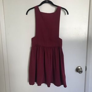 Topshop Burgundy Square Neck Dress